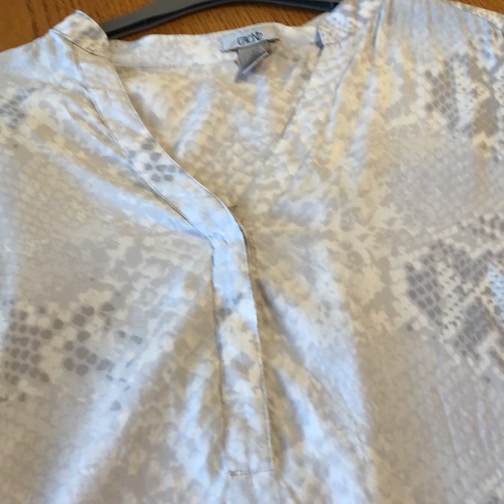 Cache Silk 1/4 Button Down Long Sleeve Blouse. Si… - image 3